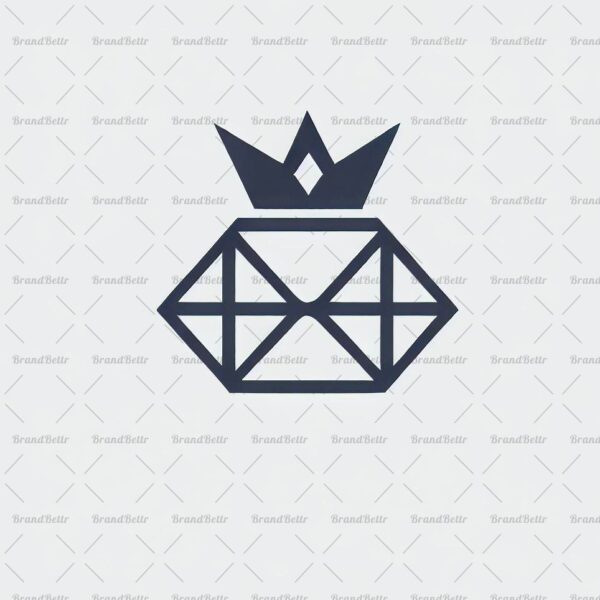 Geometrischer Diamant und Krone